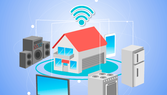 扁平风格智能家居矢量素材(EPS/AI)