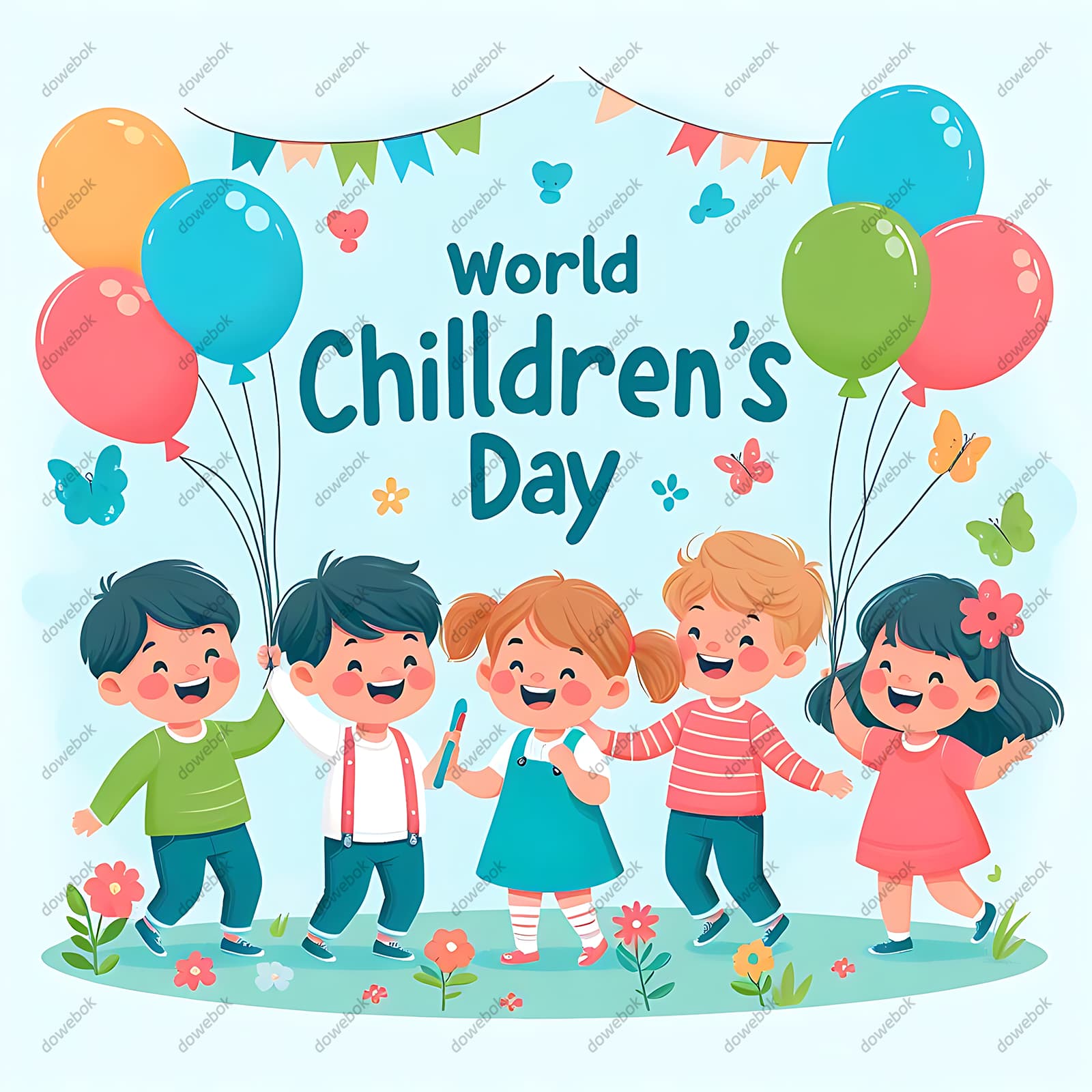 欢乐庆祝六一儿童节的小朋友们图片素材(JPG)