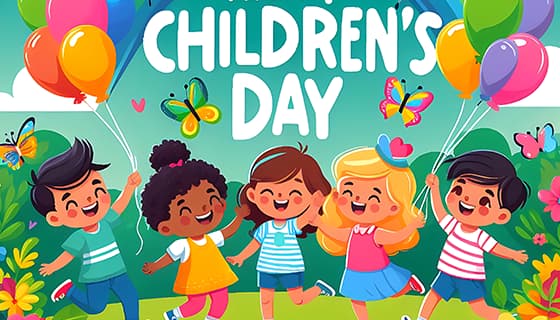 欢乐庆祝六一儿童节的小朋友们图片素材(JPG)