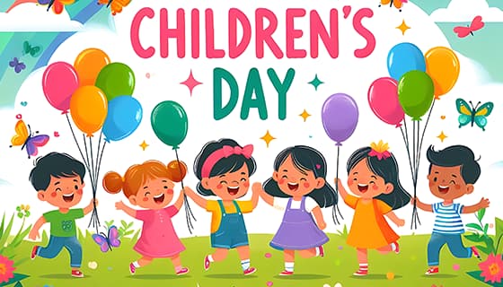 欢乐庆祝六一儿童节的小朋友们图片素材(JPG)