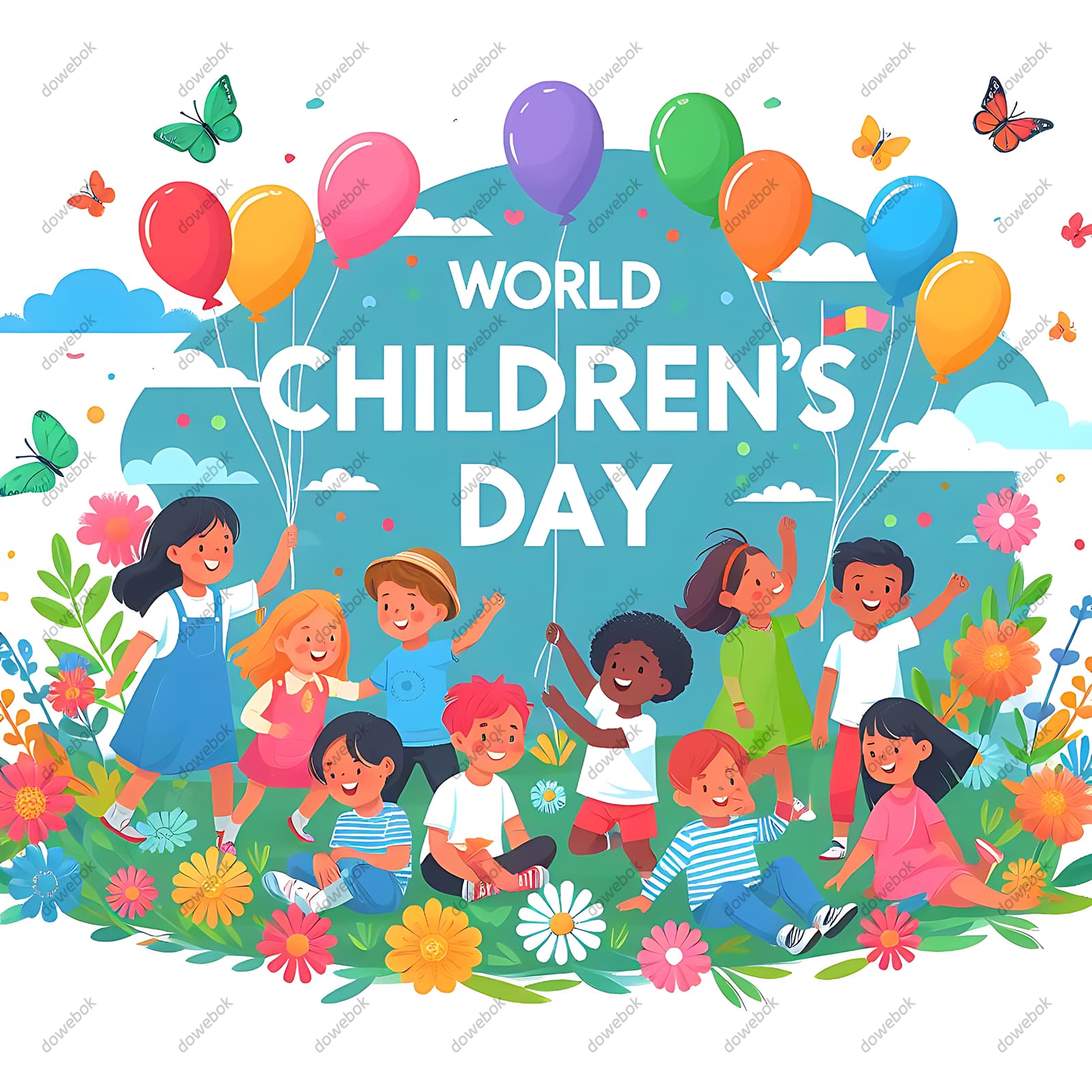 欢乐庆祝六一儿童节的小朋友们图片素材(JPG)