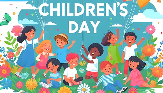 欢乐庆祝六一儿童节的小朋友们图片素材(JPG)