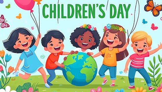 欢乐庆祝六一儿童节的小朋友们图片素材(JPG)