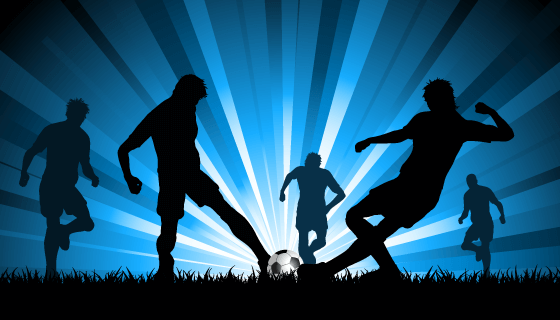 足球运动员剪影矢量素材(EPS)