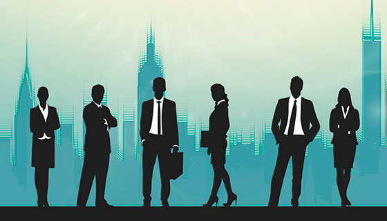 忙碌的白领剪影矢量素材(EPS/AI)