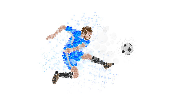 抽象运动员踢足球矢量素材(EPS/AI/PNG)