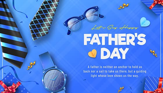 领带眼镜手表等设计父亲节背景图片矢量素材(EPS)