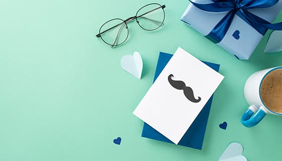 礼物眼镜八字胡咖啡等设计父亲节背景图片素材(JPG)