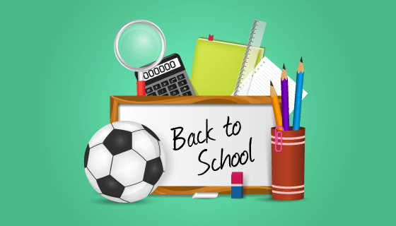 学习工具设计的开学季返校矢量素材(EPS/AI/PNG)