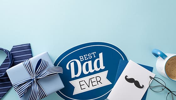 领带礼物眼镜咖啡等设计父亲节背景图片素材(JPG)