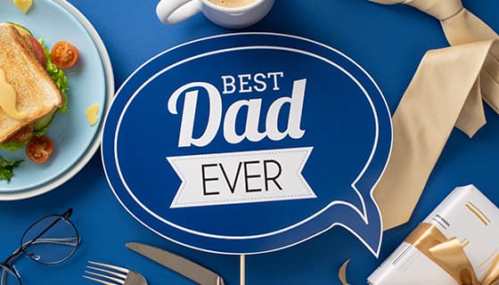 早餐眼镜领带和礼物等设计父亲节背景图片素材(JPG)