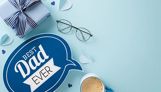 礼物眼镜和咖啡等设计父亲节背景图片素材(JPG)