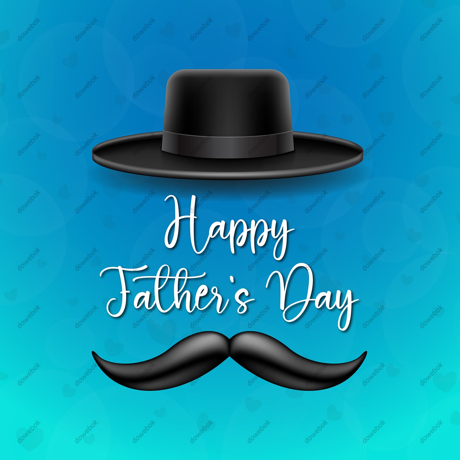 绅士帽和八字胡设计父亲节背景图片矢量素材(EPS)