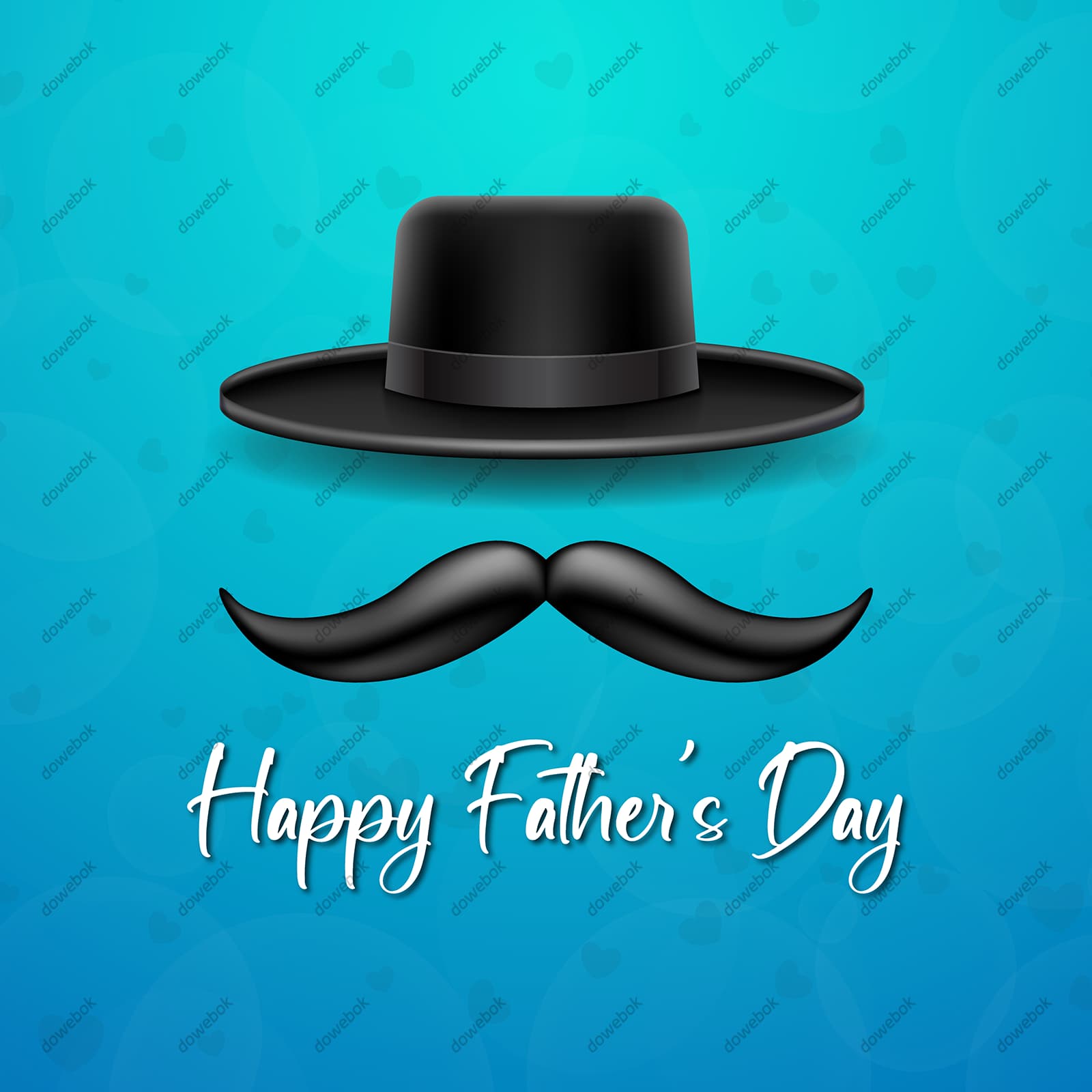 绅士帽和八字胡设计父亲节背景图片矢量素材(EPS)