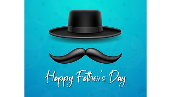 绅士帽和八字胡设计父亲节背景图片矢量素材(EPS)