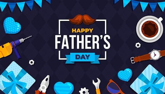各种工具礼物咖啡手表等设计父亲节背景图片矢量素材(AI/EPS)