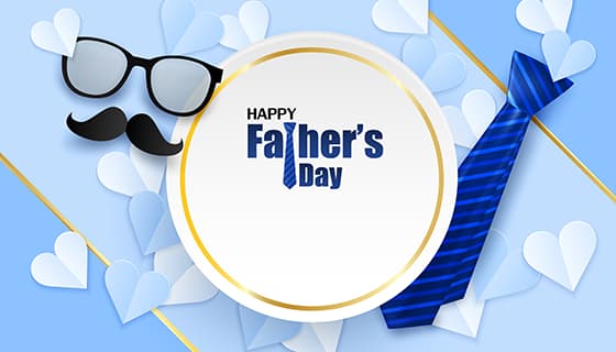 眼镜八字胡和领带设计父亲节背景图片矢量素材(EPS)