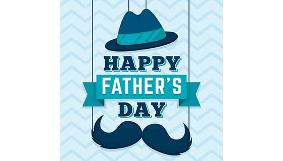 绅士帽和八字胡设计父亲节背景图片矢量素材(AI/EPS)