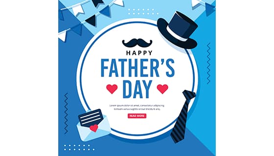 绅士帽领带信封等设计父亲节背景图片矢量素材(AI/EPS)