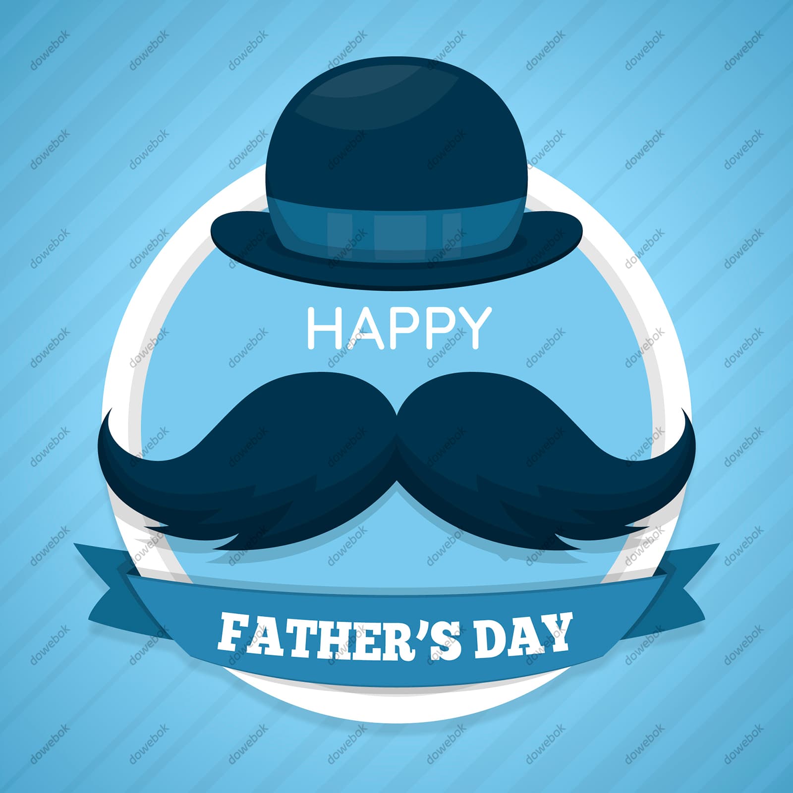 绅士帽和八字胡设计父亲节背景图片矢量素材(AI/EPS)