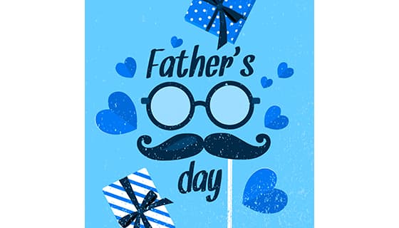 礼物眼镜八字胡设计父亲节背景图片矢量素材(AI/EPS)