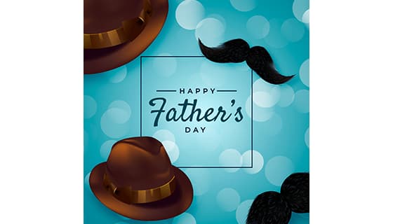绅士帽和八字胡设计父亲节背景图片矢量素材(AI/EPS)