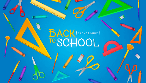 学习工具设计的开学季返校矢量素材(EPS/AI/PNG)