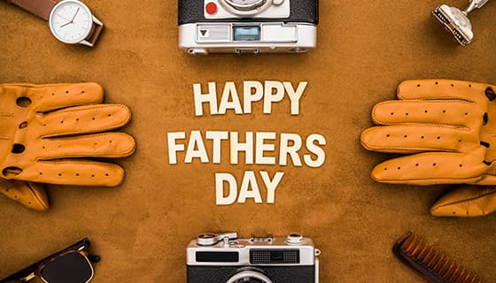 相机手套眼镜手表等设计父亲节背景图片素材(JPG)