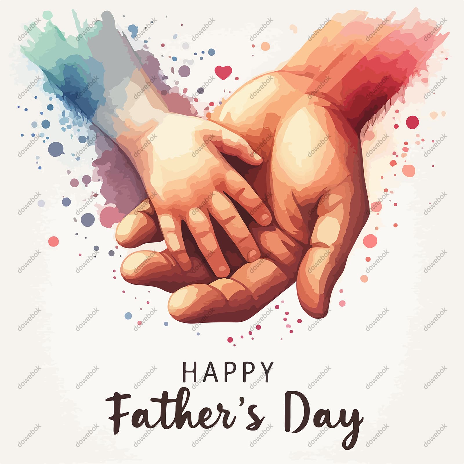 大手拉小手设计父亲节背景图片矢量素材(EPS)