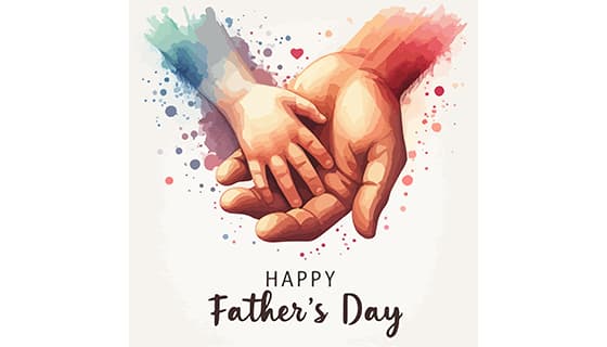 大手拉小手设计父亲节背景图片矢量素材(EPS)