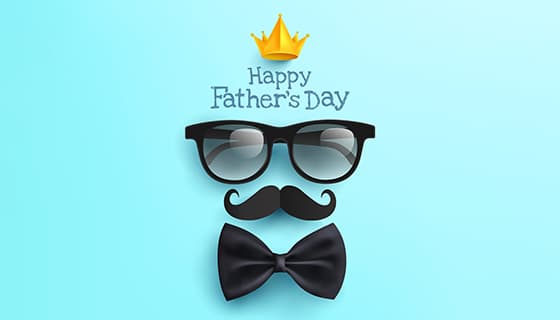 皇冠眼镜八字胡蝴蝶结设计父亲节背景图片矢量素材(EPS)