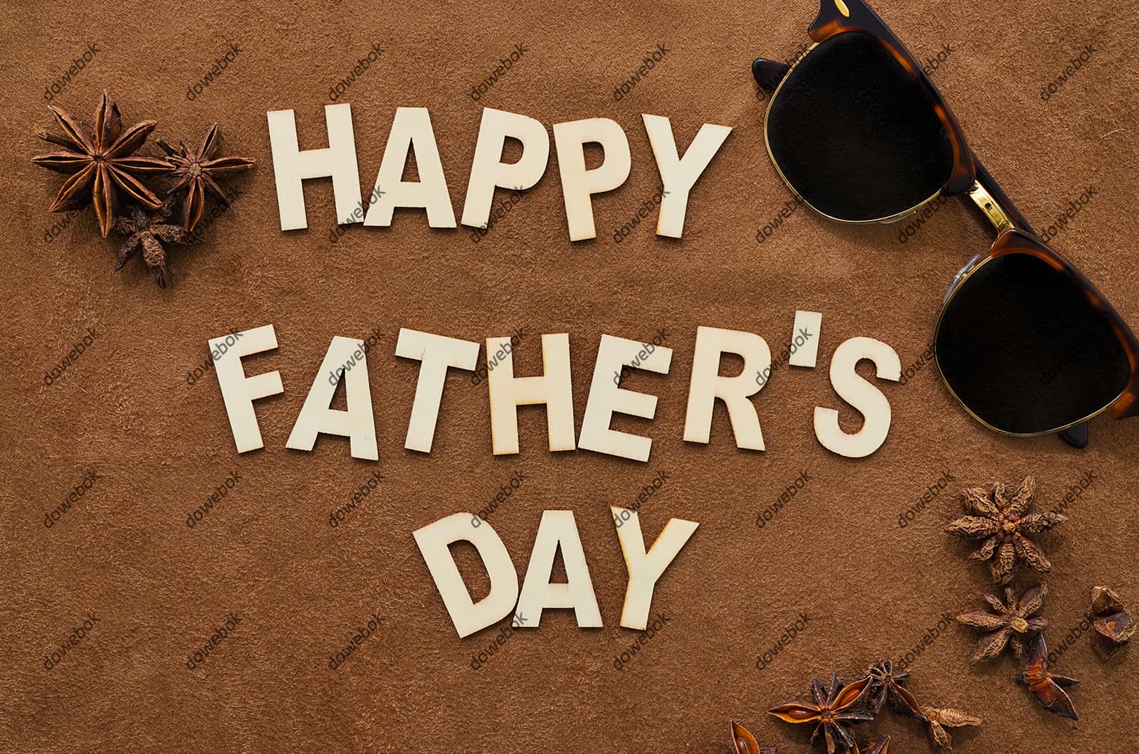 墨镜和 happy father’s day 字母设计父亲节背景图片素材(JPG)