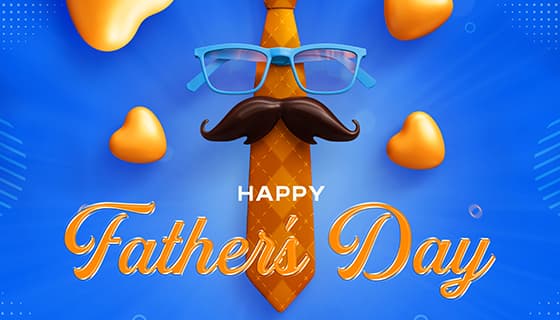 领带眼镜八字胡设计父亲节背景图片素材(PSD)