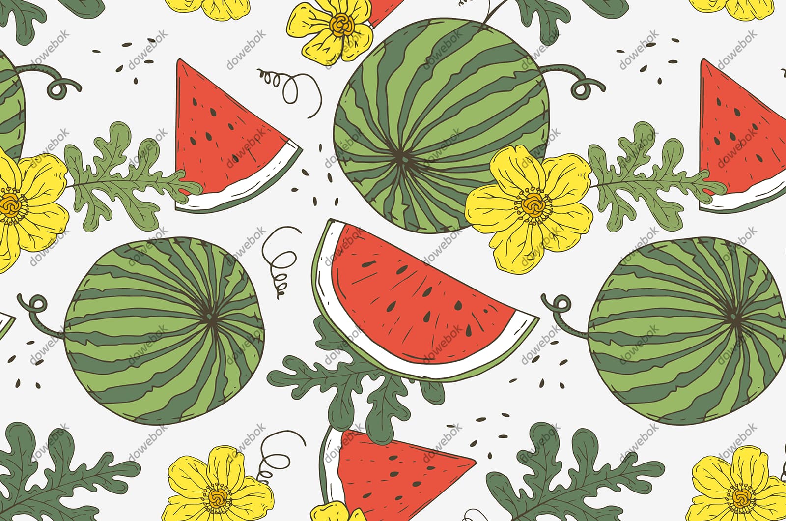 手绘西瓜图片矢量素材(AI/EPS)