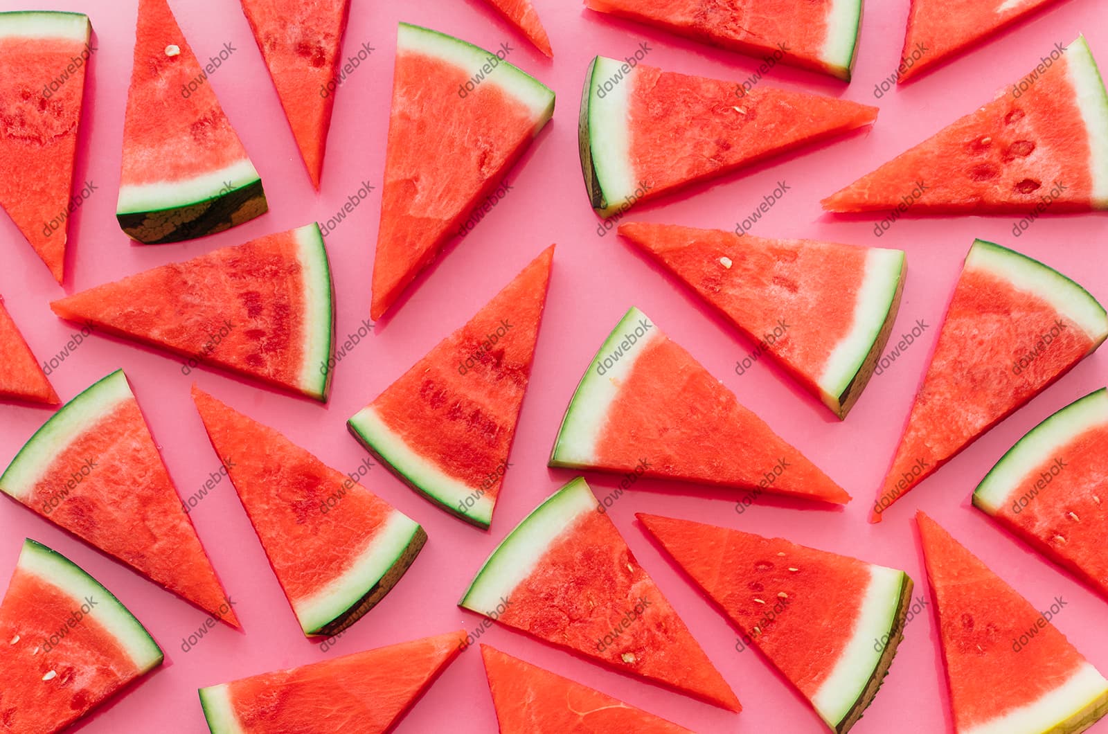 切好的鲜红美味西瓜片素材(JPG)