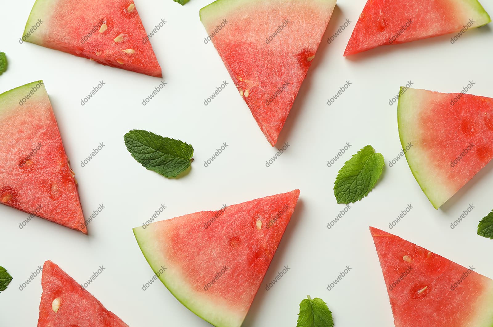 切好的鲜红美味西瓜片素材(JPG)