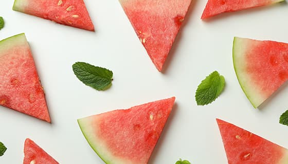 切好的鲜红美味西瓜片素材(JPG)