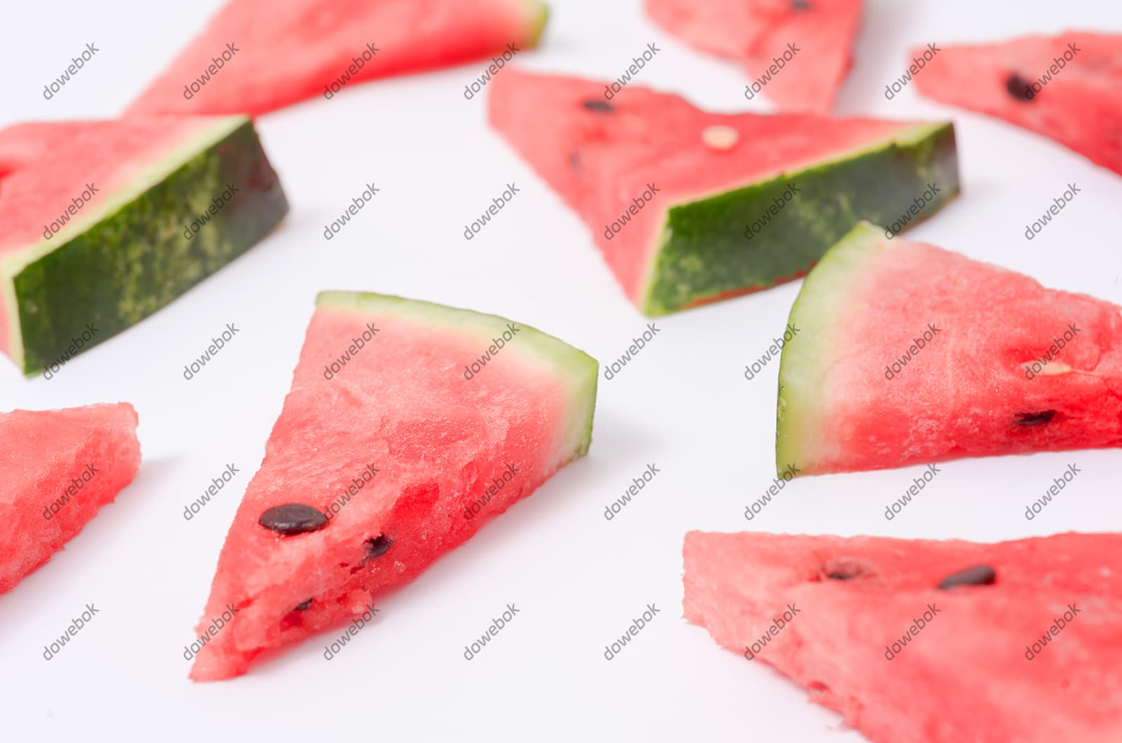 切好的鲜红美味西瓜片素材(JPG)