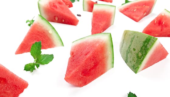 切好的鲜红美味西瓜片素材(JPG)