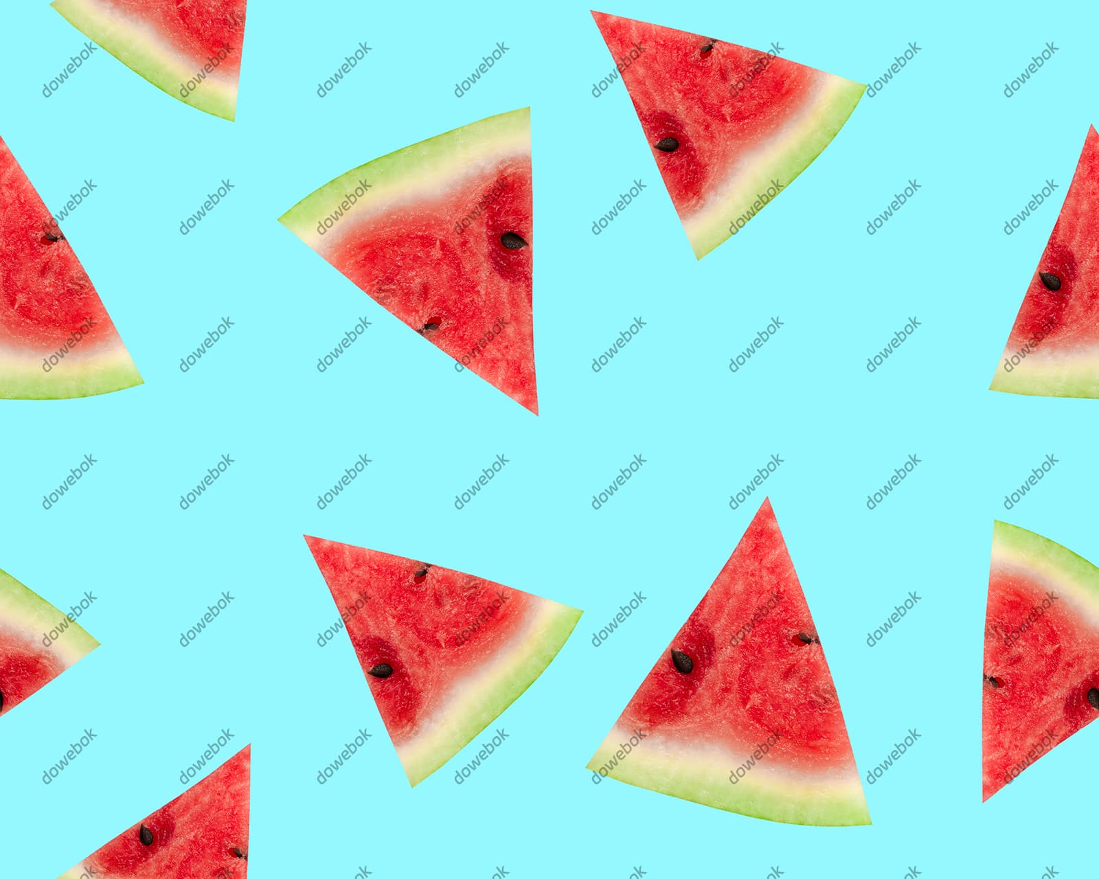 切好的鲜红美味西瓜片素材(JPG)
