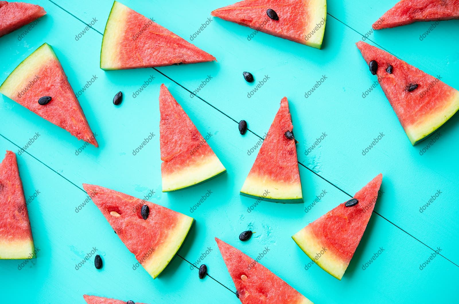 切好的鲜红美味西瓜片素材(JPG)