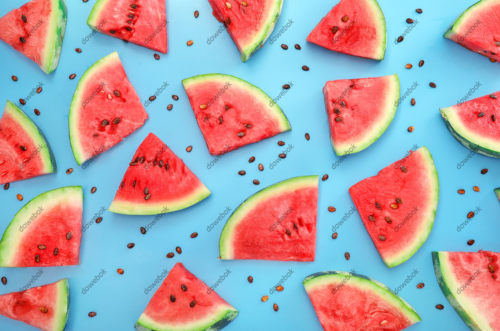 鲜甜的西瓜和西瓜籽图片素材(JPG)