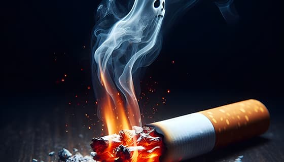 香烟里飘出的幽灵设计戒烟禁毒图片素材(JPG)