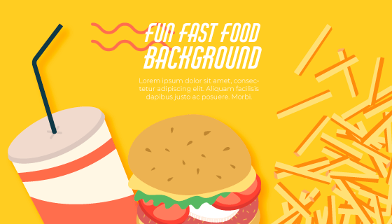 美味可乐汉堡薯条矢量素材(EPS/AI/PNG)