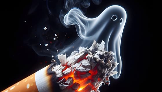 香烟里飘出的幽灵设计戒烟禁毒图片素材(JPG)