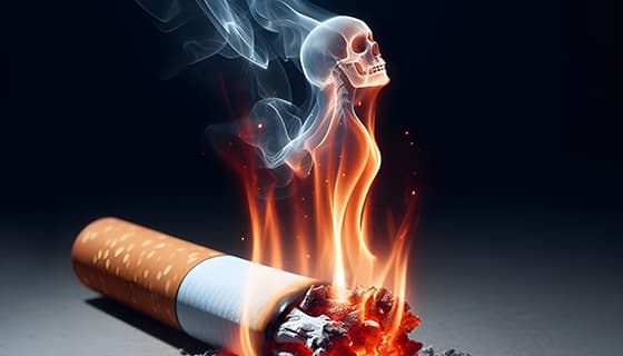 香烟里飘出的骷髅设计戒烟禁毒图片素材(JPG)