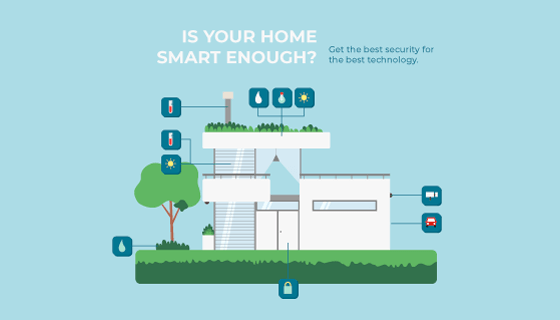 扁平风格智能家居矢量素材(EPS/AI/PNG)