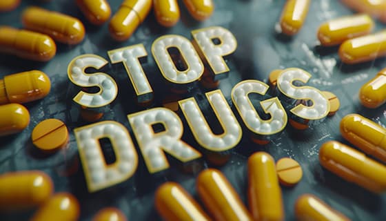 黄色药片和胶囊设计禁毒图片素材(JPG)