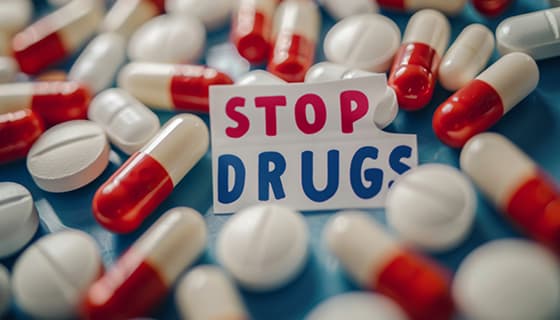 红色胶囊和白色药片设计禁毒图片素材(JPG)