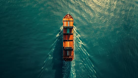 浩瀚海洋上一艘航行的游轮图片素材(JPG)